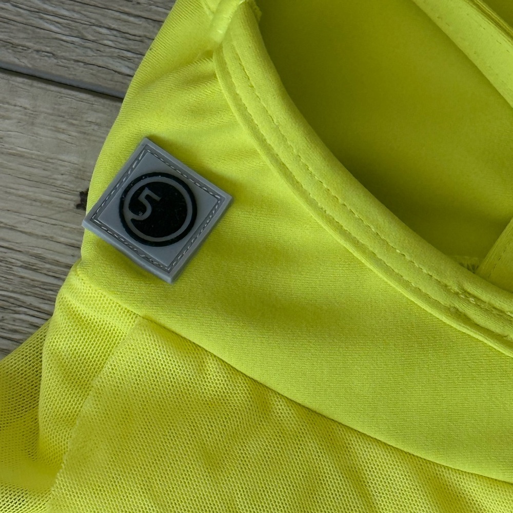 Girls Neon Yellow Dance Leotard with Skirt - Picture 3 of 4